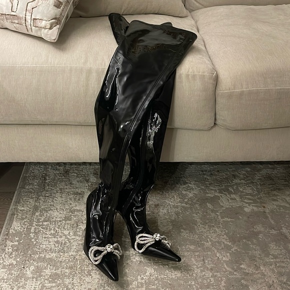 Mach & Mach 100mm Patent over-the-knee boots Size 38 - Picture 4 of 7